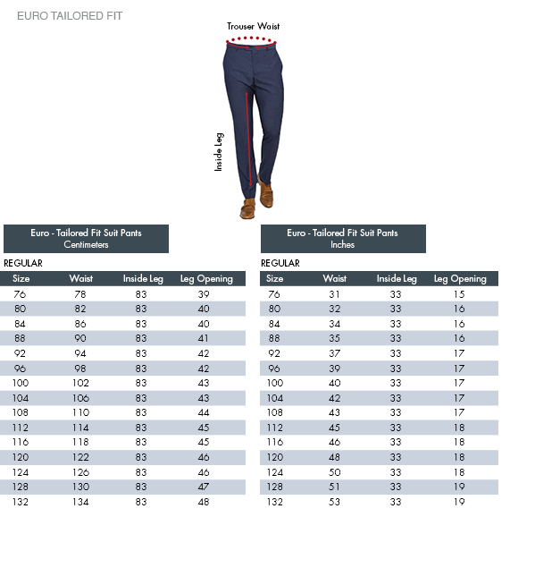 Van Heusen Fit Guide | Size Chart Van 