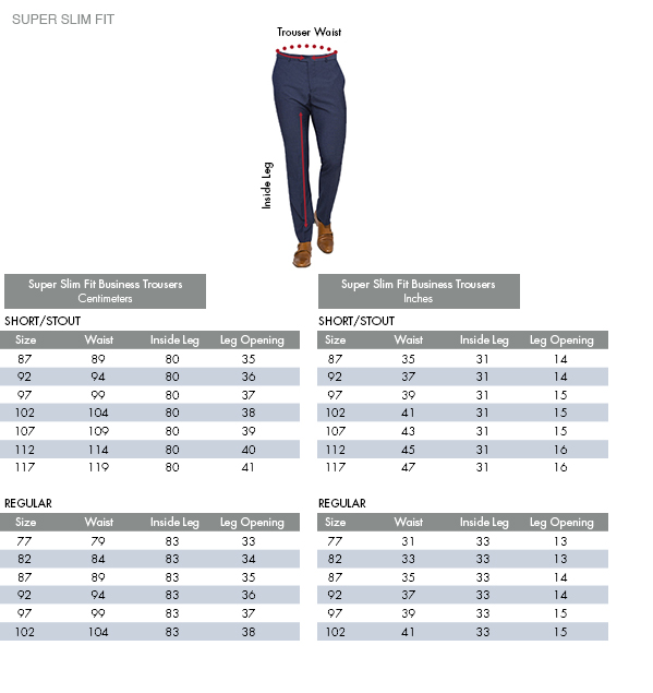 van shoe size chart