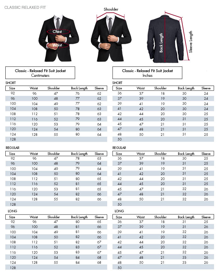 van sizes chart