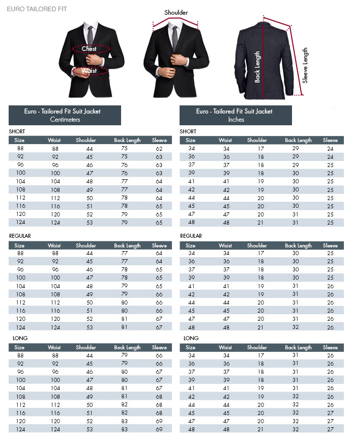 european blazer size chart